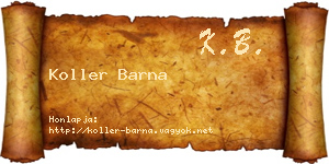 Koller Barna névjegykártya