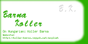 barna koller business card
